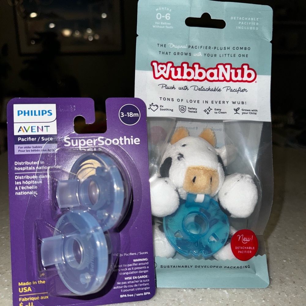 Phillips Avent Pacis and Wubbanub Paci plush